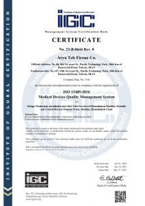 IGC Certificate ISO 13485 Aryateb Firouz